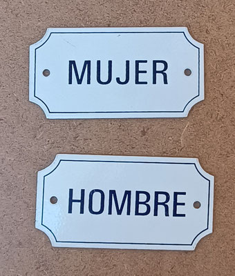 Placa servicio hombre/mujer metal. Ref 40008002/3. 11x5,5