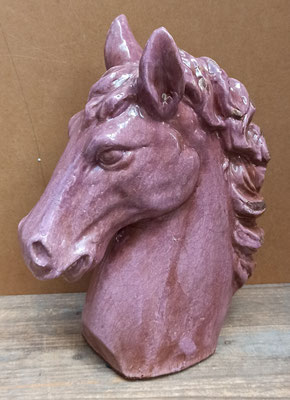 Cabeza caballo cerámica. 