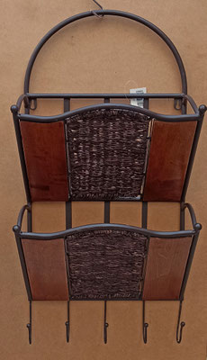 Revistero pared metal 6 madera 2 huecos. 