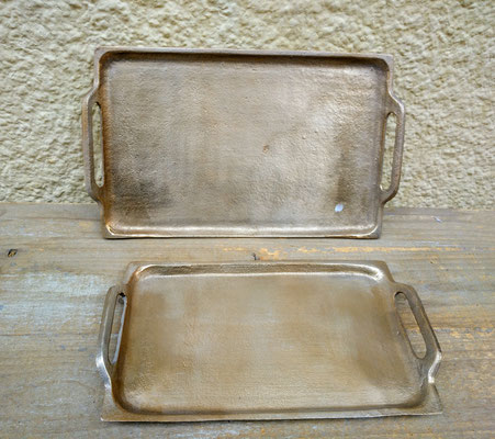 Bandejas metal. Ref 26564.  Grande 30x18. Pequeña 25x14