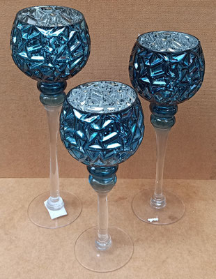 Portavelas cristal. Ref 91251. Grande 40x12. Mediano 35x12. Pequeño 30x12