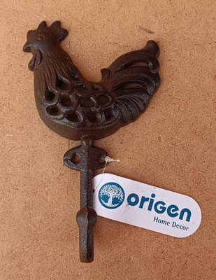 Percha gallina hierro. Ref 36718. 10x5x17