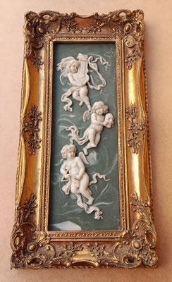Cuadro ángeles artes resina. Ref 2346B. 56x29x6