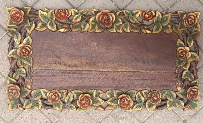 Cartel madera teca. Origen Tailandia. Ref EL0193. 90x48x4