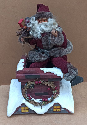 Santa Claus en chimenea con música, luz y movimiento. Ref 517007626. 8 villancicos. 50x20x28
