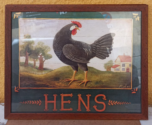 Cuadro gallinas. 55x45