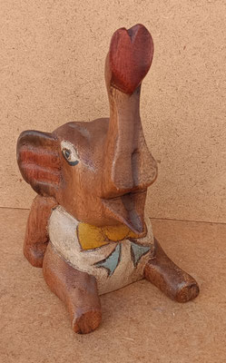 Elefante madera de teca. Ref EL0137. 19x10x9