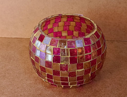 Portavelas mosaico cristal. Ref 9075164. 9x10,5