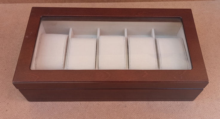 Caja 5 relojes madera. Ref 32016132