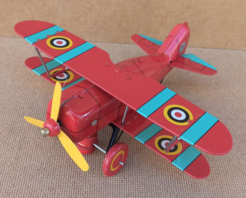 Avión rojo biplano. Ref 1429. 18 cms