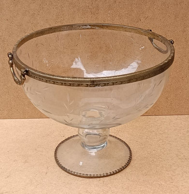 Copa cristal filo y asas metal. Ref 122777. 20x25