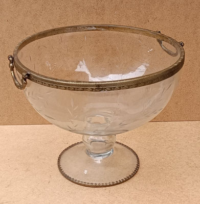Copa cristal filo y asas metal. Ref 122777. 20x25
