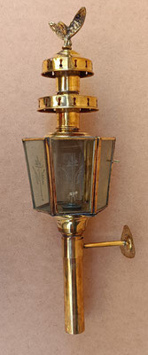 Farol para carruaje latón y cristal. 54x19x13