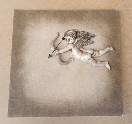 Cuadro ángel relieve resina. Ref 4913/148. 34x34x8