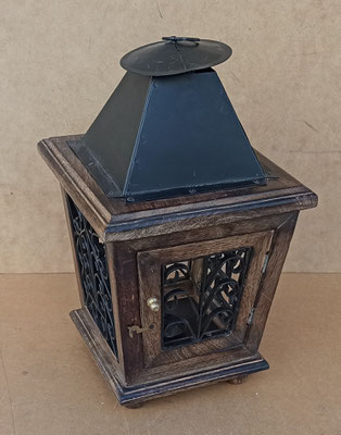 Farol madera y hierro. Ref 206145. 38x20x20
