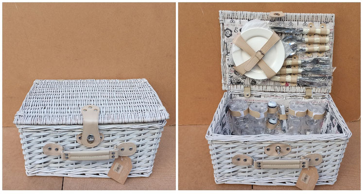 Cesta de picnic con 4 servicios. Ref 22228. 40x26x20