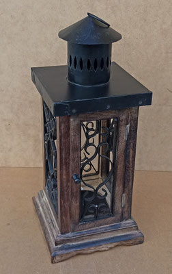Farol madera y hierro. Ref 206143. 40x25x25