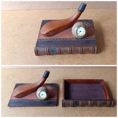 Caja/reloj resina golf. Ref 53104. 8x13x10