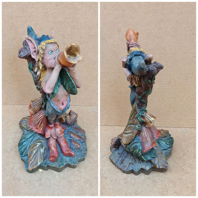 Arte Astur. Duende cerámicapintado a mano. Ref 417. 21x14x12
