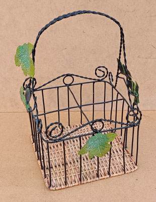 Botellero ratán y metal 4 botellas. Ref 542407. 22x22x34