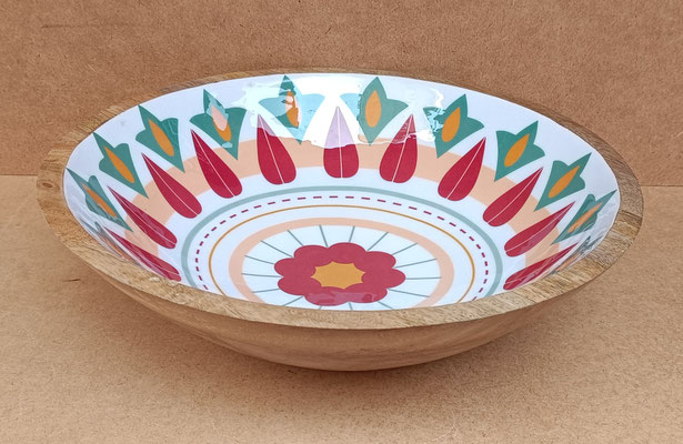 Cuenco bowl madera de mango. Ref 32734. 35x10. No apto para alimentos calientes. No apto para microondas y lavavajillas 