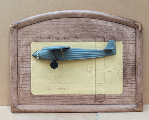 Cuadro de cerámica en relieve Spirit of St Louis. 50x38