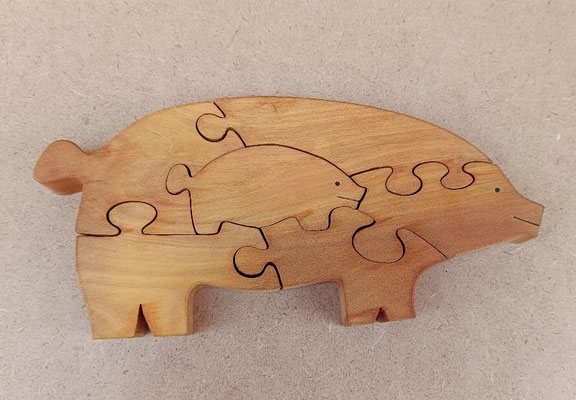 Puzle madera cerditos. Ref Horm. 24x11