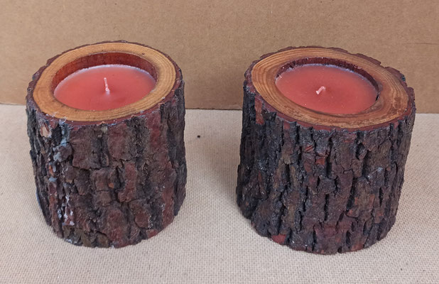 Vela en tronco. Aroma sándalo. 