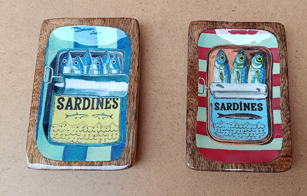 Bandeja sardinas madera y resina. Ref 38293. 18x13x2