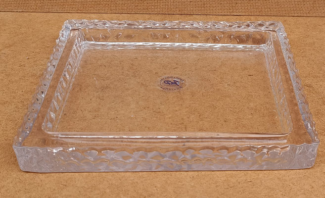 Bandeja cristal soplado Giordano di Ponzano. Ref  1757/643. 21x17x2,5
