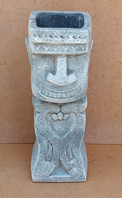Jarrón azteca cemento. Ref 28403. 32x12x12