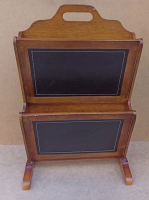 Revistero doble madera/cuero. Ref 170037. 56x34x20