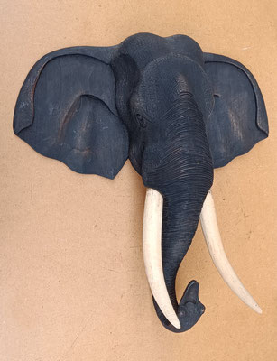 Cabeza elefante madera para pared. Ref NA0054. 40x50x12