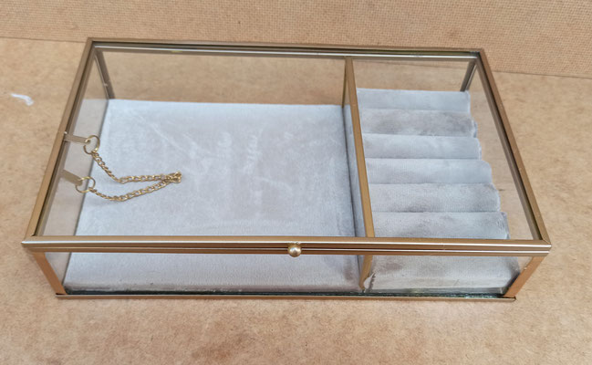 Joyero cristal filo latón. Ref SWAAE8018. 23x14x5