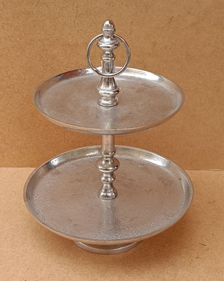 Porta pasteles metal 2 pisos. Ref 571200. 37x25