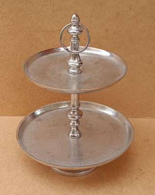 Porta pasteles metal 2 pisos. Ref 571200. 37x25