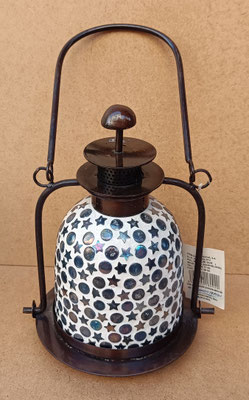 Farol hierro/cristal. Ref 197101. 37x20
