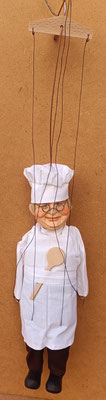 Marioneta cocinero Praga. Ref PRAG05. 42x10. Bastidor 22 cms