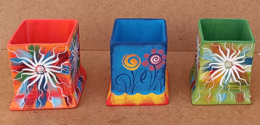 Bote lápices cerámica. 9,5x9,5x11