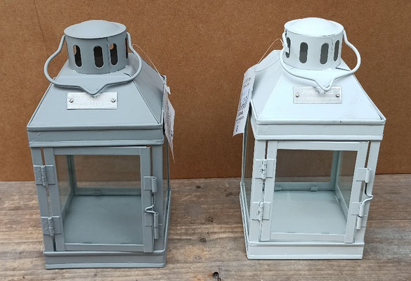 Faroles de vela. Ref 159 gris y 157 blanco. 25x11