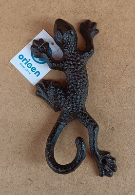 Percha hierro lagarto. Ref 33638. 18,5x9x4