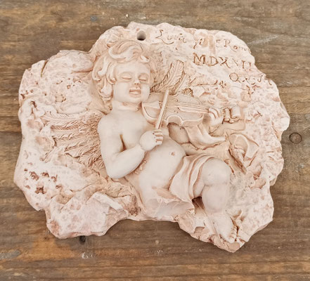 Placa ángel relieve resina. Ref 14,5x14x4