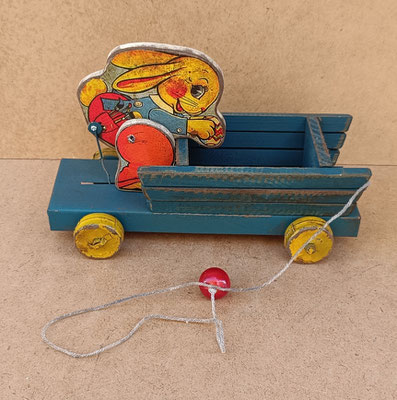 Carrito con conejo pascua. Ref 704170. 26x10x17