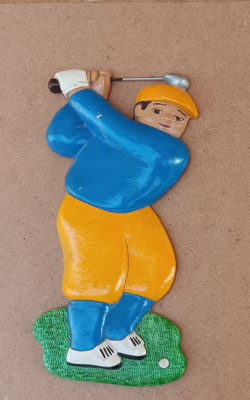 Golfista cerámica para pared. Ref 691. 25x12