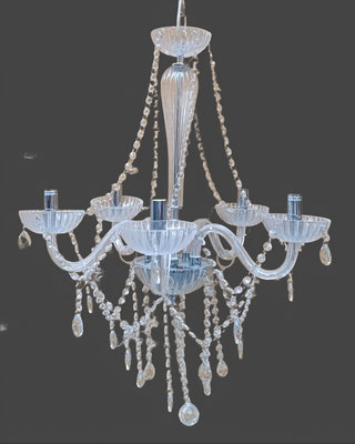 Lámpara Chandelier resina 5 brazos. Ref 85x56 aprox