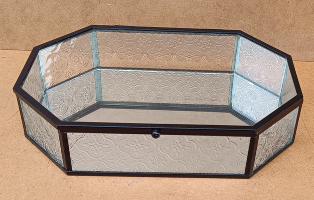 Caja cristal filo metálico. Ref 52075.  28x18x6,5