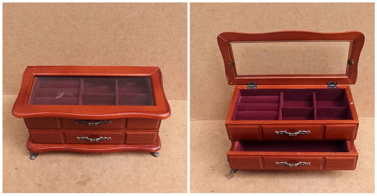 Joyero musical madera. Ref 34507. 25x12x13