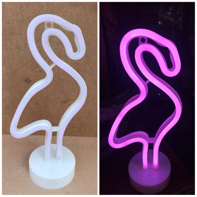 Luminoso flamenco neón PVC. Ref 220372. 32x14x10. Funciona con pilas