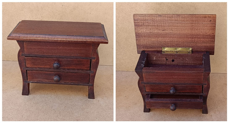 Joyero madera 1 cajón. Ref 7023 DIMECO. 15X19X11