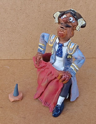 Quemador de incienso torero barro. Ref 7463. 18x13x11